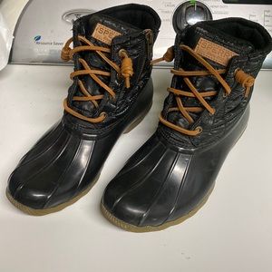 Black Sperry Boots WORN ONCE